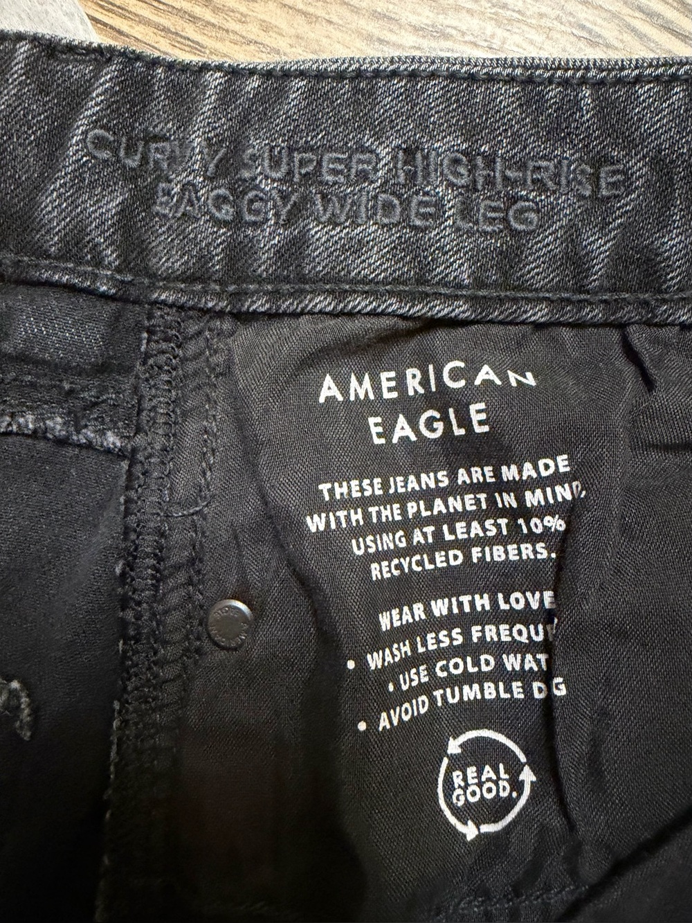 NEW American Eagle Curvy Super High-Rise Baggy Wide Leg Jeans - Size 2 Short - Picture 5 of 5